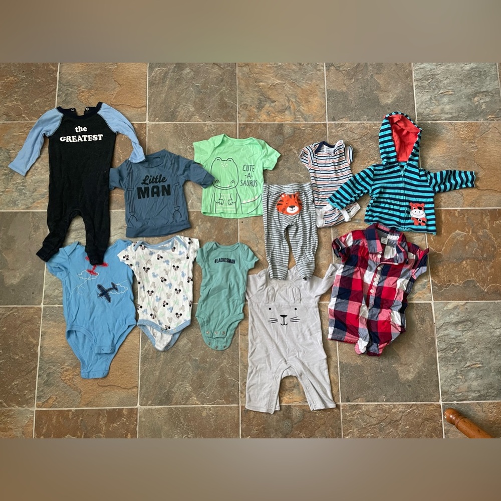 Baby clothes size Premmie to newborn, 0-3, 3-6, all the way to 24 months
